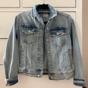 Like new - Zara Distressed Jean Jacket, XS